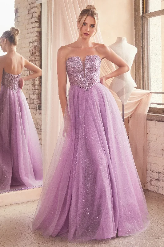 Best wedding guest dresses for destination weddings in tropical locations -Embellished Strapless A-line Tulle Gown by Ladivine CD0217 Best wedding guest dresses for destination weddings in tropical locations -Embellished Strapless A-line Tulle Gown by Ladivine CD0217