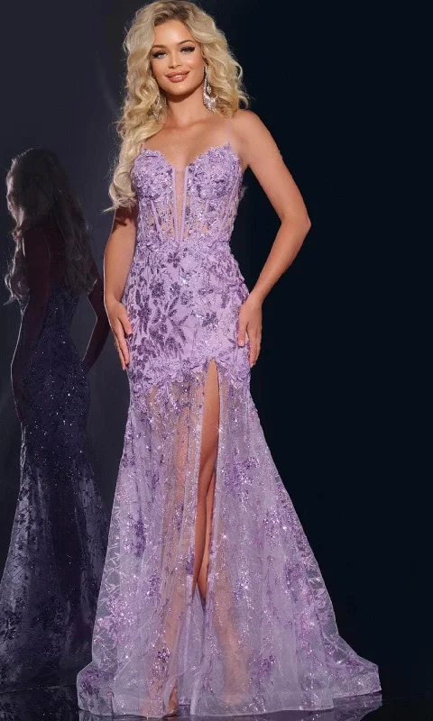 Jovani 42203 - Floral Motif Prom Dress