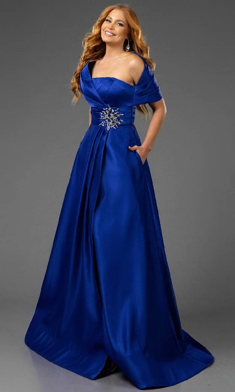 Terani Couture 251M4441 - One Sholder Waistband Evening Gown