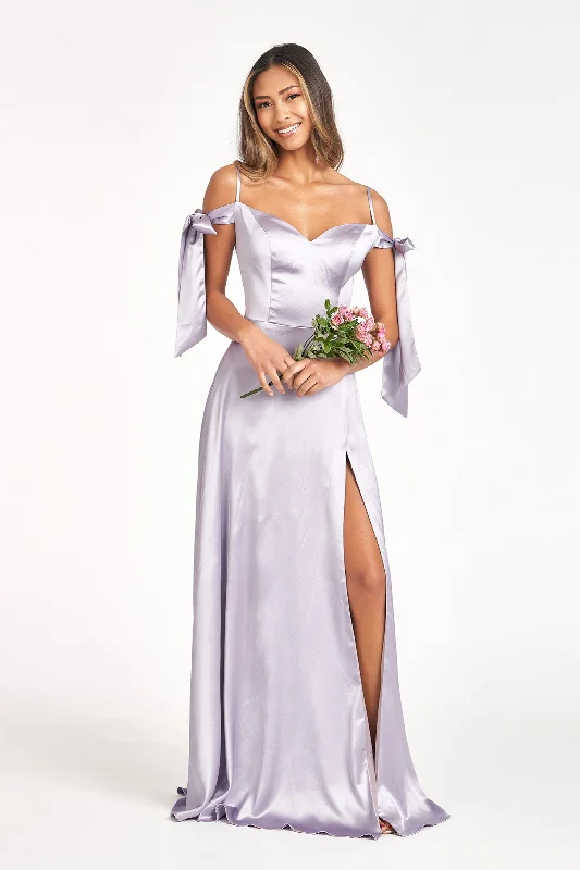 blush bridesmaid dresses with satin sashes for waist definition --Long Cold Shoulder Satin Dress by Elizabeth K GL1994 blush bridesmaid dresses with satin sashes for waist definition --Long Cold Shoulder Satin Dress by Elizabeth K GL1994