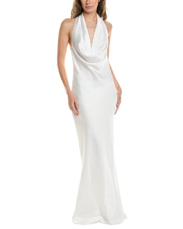 Norma Kamali Halter Drape Bias Gown
