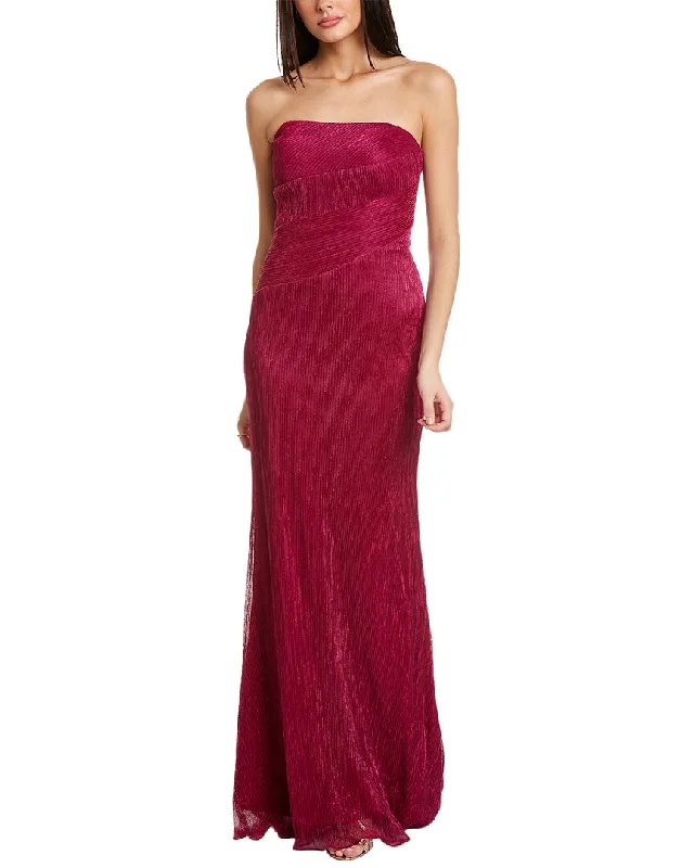 Rene Ruiz Metallic Strapless Gown
