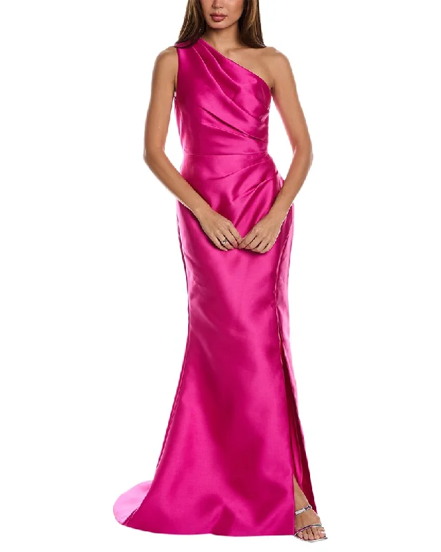 Rene Ruiz One-Shoulder Gown
