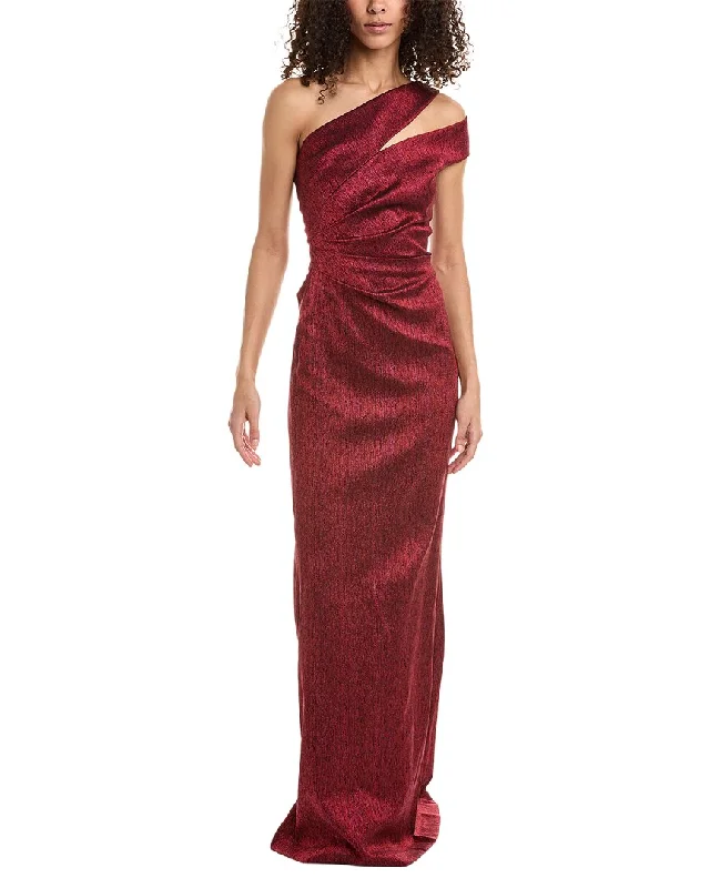 Teri Jon by Rickie Freeman One-Shoulder Gown