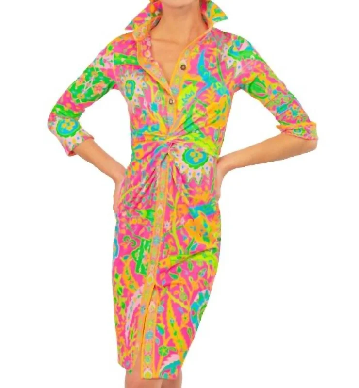 Twist And Shout Dress - Magic Carpet In Pink