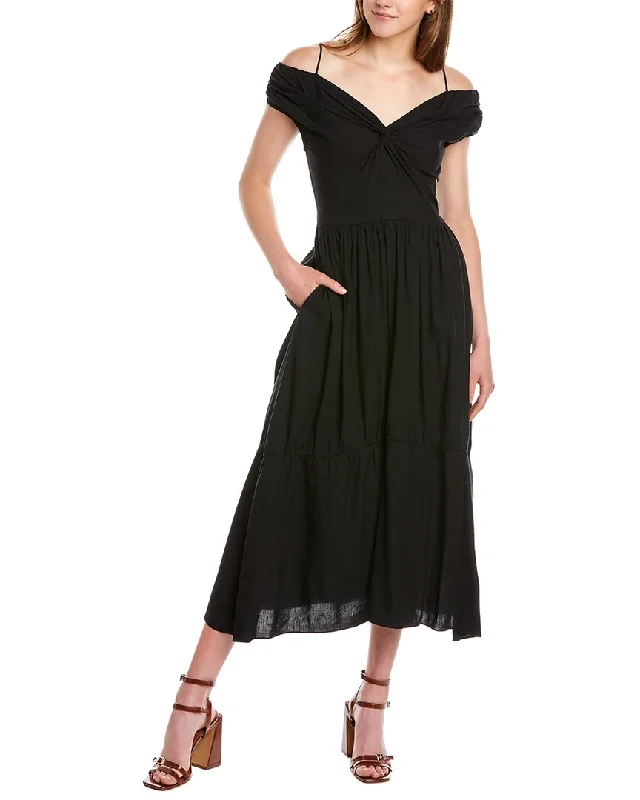 Vince Off-Shoulder Twist Dress