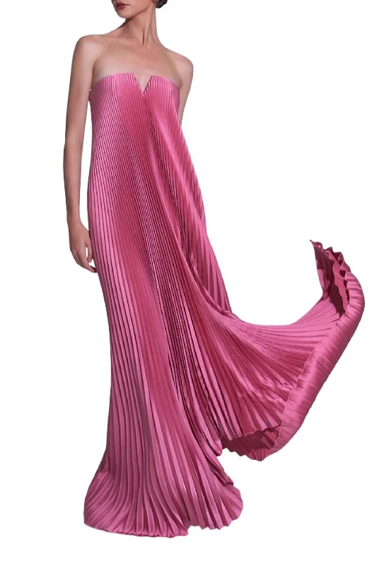 Women's Black Tie Gown Dress In Dusty Rose