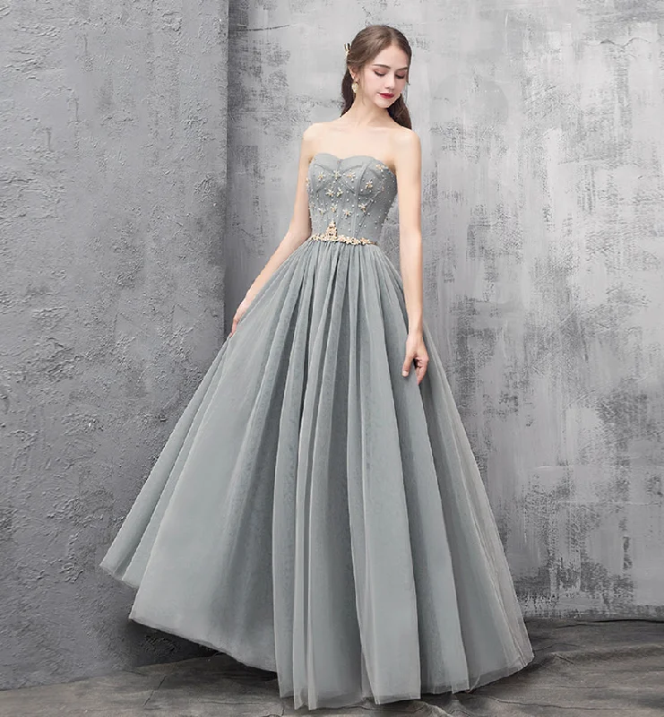 Cute tulle long prom dress evening dress  8493