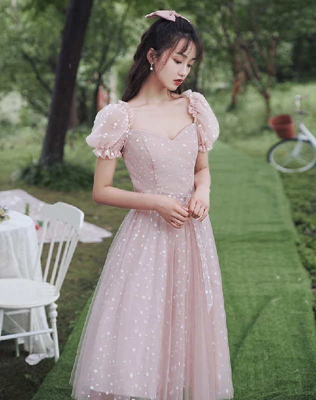 Cute tulle short prom dress party dress  8405